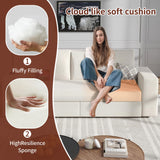 Maupvit 75” Loveseat Sofa with 2 Drawers, USB & Type-C Charging Port, Comfortable Linen Living Room Couch with Small Table Board, Upholstered Small Settee Fits Bedroom, Office,Beige Maupvit