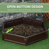 Outsunny 48" x 24" Raised Garden Bed Kit, Divisible Planting Box DIY Garden Elevated Planter for Outdoor & Indoor Backyard, Wood Imitating Grain, Easy Assembly, with 6 Stakes, Brown Outsunny