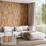Wall!Supply 3D Wall Panels – Reclaimed Vertical Asian Teak Wood – Home Decor Wallpaper Alternative for Living Room, Bedroom & Office – Easy DIY Installation – 16 Pack, Covers 11.15 Sq Ft Wall!Supply