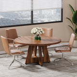 Tribesigns 47-Inch Round Conference Table for 4-6 People, Wooden Meeting Room Table with Thicken Tabletop and Wood Base (Walnut) Tribesigns