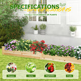 Brightpeak 8 FT Outdoor Wooden Raised Garden Bed, Elevated Planting Planter Box Kit for Flowers/Vegetables/Herbs in Backyard/Patio/Outdoor, Natural Brightpeak