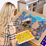 Becko US 1500-Pc Tilting Jigsaw Puzzle Board with 4 Colorful Drawers & Cover, Adjustable Puzzle Table with Built-in Easel/Stand, Portable Tables with Storage for Adults, with Premium Flannel Tabletop Becko US