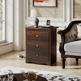 WLIVE Tall Nightstand with Charging Station, Wood Nightstand with 3 Drawers, Side Table for Bedroom, Dorm, End Table with 2 USB Ports and 2 AC Outlets, Bedside Table, Espresso WLIVE