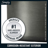 Calphalon 10-Piece Non-Stick Kitchen Cookware Set, Black Pots & Pans with Stay-Cool Stainless Steel Handles, Hard-Anodized Aluminum for Even Heating Calphalon