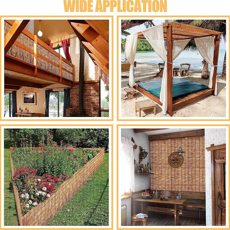 Natural Bamboo Fencing for Garden, Reed Fence,Decorative Rolled Willow Border Screen, Hand-Woven,Sun Shade,Waterproof,for Balcony,Patio,Garden (Size : 90x200CM(35x79in)) Bcofo