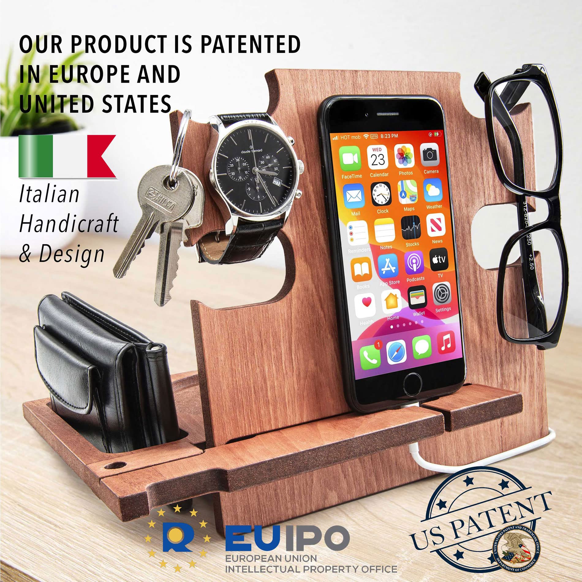GRETAOTO Personalized Wood Phone Docking Station - Thumbnail 3