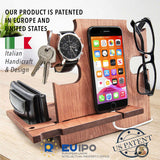 GRETAOTO Personalized Wood Phone Docking Station Gift for Men Bedside Nightstand Charging Station Organizer Mens Accessories Phone Stand Anniversary Birthday Gifts for Dad Him Husband Greta Oto