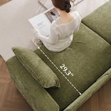 liuyefisher 53'' Loveseat Sofa with All Seats Storage, Modular Sectional Couch with Deep Seat,Oversized Comfy Couch with Throw Pillows,Single Sofa Chair for Living Room,Bedroom,Chenille,Green liuyefisher
