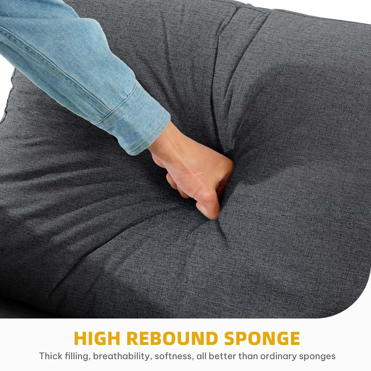 YITAHOME Convertible Sofa Chair Bed, 3-in-1 Sleeper Sofa with Pull-Out Bed, Linen Fabric Single Sleeper Chair with Reclining Backrest and Wide Armrest, Modern Lounge Chair for Small Space, Grey YITAHOME