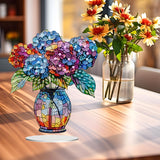 JJFox DIY Vase Tabletop Diamond Art Painting Kit，Special Shaped Rhinestone Desk Placement Ornament，Home Stand Up Gem Painting Craft Kit，Double Sided JJFox