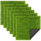 TURSTIN 6 Packs Artificial Grass Square Mat 12 x 12 Inch Fake Grass Turf Patch with Drainage Hole Synthetic Garden Grass Tiles Realistic Grass Rug for DIY Indoor Outdoor TURSTIN