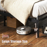 SogesSleep Queen Bed Frame with Headboard, Upholstered Bed Frame Queen Size with Storage and Charging Station & LED Lights, No Box Spring Needed Bed Frame, Noise Free & Easy Assembly SogesSleep