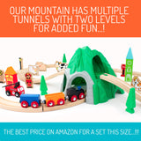 Maxim 50pc Mountain Train Set Set for Toddler with Double-Side Train Tracks Fits Brio, Thomas, Melissa and Doug, Kids Wood Toy Train for 3,4,5 Year maxim enterprise, inc.