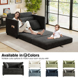 kakuboohi 51" Loveseat Sleeper Sofa Bed, Chenille Convertible Floor Sofa Bed for Small Spaces, Folding Couch Bed with Deep Seat, 2 Pillows & Solid Frame, Pull Out Floor Couch for Living Room, Black kakuboohi