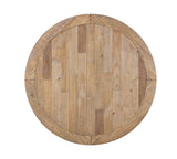 Roundhill Furniture Prato Round Two-Tone Finish Wood Dining Table, Antique White and Distressed Oak Roundhill Furniture