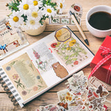 200 Pieces Vintage Scrapbook Supplies Pack for Junk Journal Planners DIY Paper Stickers Vintage Ephemera Pack Decoupage for Art Journaling Bullet Craft Notebooks Collage Aesthetic Gifts (Plant) EWPJDK