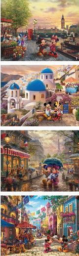Ceaco - 4 in 1 Multipack - Thomas Kinkade - Disney - Mickey & Minnie - (4) 500 Piece Jigsaw Puzzles Ceaco