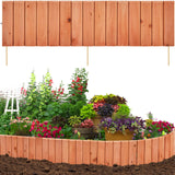 Yaheetech Wood Garden Fence,6pcs Outdoor Wooden Landscape Edging Flexible No Dig Decorative Border for Spring Yard Patio Pathway Courtyard Maintenance,Brown-178in Yaheetech