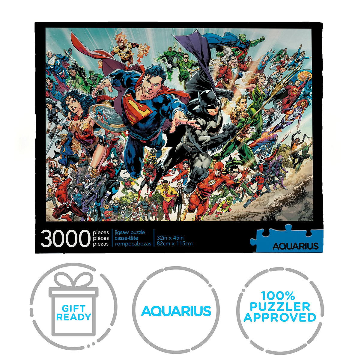 Aquarius DC Comics Puzzle Cast (3000 Piece Jigsaw Puzzle) - Officially Licensed DC Comics Merchandise & Collectibles - Glare Free - Precision Fit - 32 x 45 Inches AQUARIUS