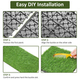 PrimeZone 54 Packs Interlocking Artificial Grass Tiles - 12"x12" Turf Outdoor Indoor Fake Grass Deck Flooring Set for Patio, Balcony, Backyard PrimeZone