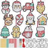 Gersoniel 36 Sets Christmas Window Art Suncatcher Kits, Diamond Art Craft Ornament Kits with Ropes, Gem Suncatcher Fun Gemstone Sun Catcher, Diamond Crafts Gift Gersoniel
