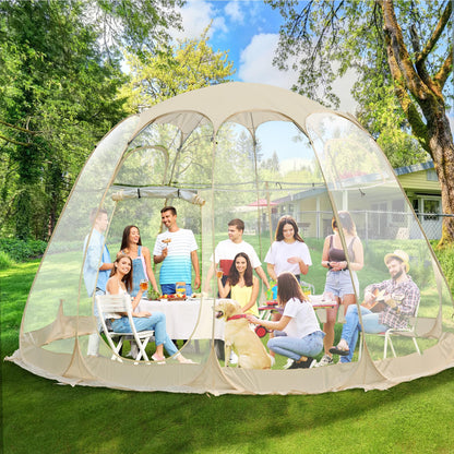 Pop Up Bubble Tent, 15'x15' Outdoor Clear Dome Transparent Tent for 12-15 People with Carry Bag, Weatherproof Pod Star Igloo Tent with Carry Bag, Screen House Camping Tent for Patio, Backyard - WoodArtSupply