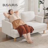 Busaurus Loveseat Sofa 56", Small Couches for Small Spaces, Mid Century Love Seat Couches for Living Room, Upholstered 2-Seater Small Couch for Bedroom, Apartment, Beige Busaurus