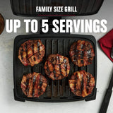 GEORGE FOREMAN® Contact Submersible™ Grill, 5-Serving Grill - Adjustable Temperature Control, Black Plates, Wash the entire grill George Foreman