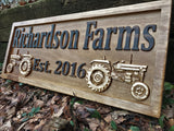 Custom Farm Sign | Personalized Tractor Decor | Wooden Farmer Gift | Wood Wall Family Name Sign | Established Tractor Sign | Carved Farmhouse Sign | Ranch Decor | Outdoor Ranch Sign 3D Woodworker