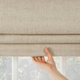 Sun Zero Seraphina Textured 100% Blackout Cordless Roman Shade, 31" x 64", Taupe Sun Zero
