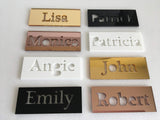 Personalized Wedding Acrylic Place Cards Wooden Laser Cut Names Custom Place Name Settings Guest Names Escort Cards Calligraphy Names Modern New Font Customized Name Plaque Business Card Holders FranJohnsonHouse