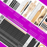 HIFORNY 70 Pcs Drawing Set Sketching Kit - Sketch Pencils Art Supplies for Adults Artists Kids with 3-Color Sketchbook,Graphite,Pastel,Charcoal Pencils,Blending Tools HIFORNY