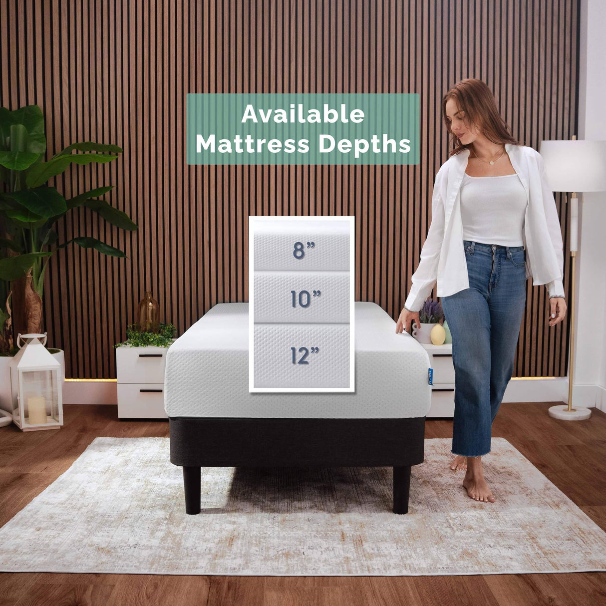 Nestl Green Tea Twin Mattress 8 Inch - Cooling Graphite Memory Foam Twin Mattress for Kids, Fiberglass Free Twin Bed Mattress in A Box, Pressure Relief Supportive Bed in A Box, CertiPur-US Certified Nestl