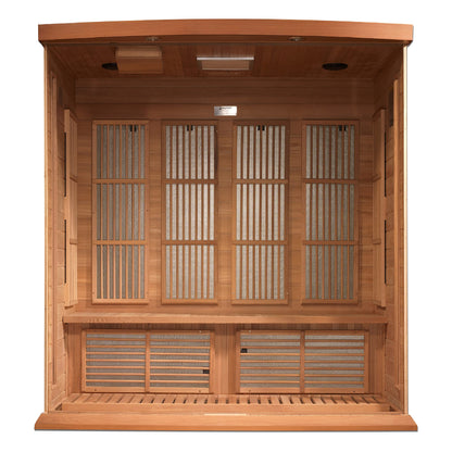 DYNAMIC SAUNAS Maxxus MX-K406-01 Elite 4-Person Near Zero EMF (Under 2 MG) FAR Infrared Sauna, (Canadian Clear Red Cedar) Curb Side Delivery