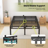 NKZ King Size Bed Frame 16 Inch, Metal Bed Frame & Box Spring 2 in 1 Platform with Round Corner Legs, 4000lbs Weight Capacity Reinforced Metal Frame, Headboard Hole, Noise-Free, Easy Assembly NKZ