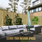 Bamboo Fence 6 Feet High, Outdoor Privacy Screen, Rolled Natural Fencing, 8ft x 6ft, 8 Foot Long Roll, Backyard Wall Covering, Private Screening Cover Panel for Patio, Balcony, Railing | Houseables Houseables