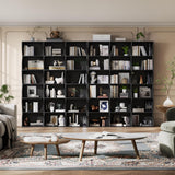 Gyfimoie 71" Triple Wide Bookshelf, 6 Tier Tall Bookcase with Storage, Large Book Shelves with 18 Open Display Shelves, Black Bookcase for Living Room, Study, Home Office, Library (Black) Gyfimoie