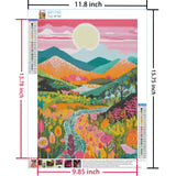 5D Diamond Painting Kits for Adults Beginners Mountain Flower DIY Diamond Art Kits with Tools Full Drill Round Diamond Dots Craft paint by diamonds Gem Art for Home Wall Decor Gifts (16"x12") (DP1795) GCEOSINI