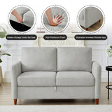 Chorlenimi Loveseat Sofa Couch with Storage Small Couches for Small Spaces Comfy Love Seats for Living Room 2 Seater Sofa for Bedroom(Light Grey, 2-Seat) Chorlenimi