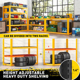 REIBII Garage Shelving Load 3000LBS, 5-Tier Storage Shelves, Adjustable Heavy Duty Metal Shelving Unit for Pantry, Basement, Warehouse, 72" H x 36" W x 16" D H, 3PC REIBII