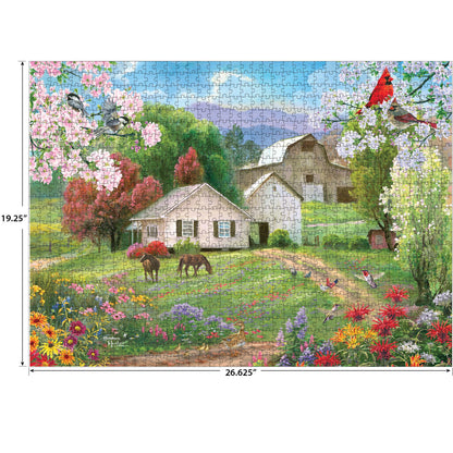 RoseArt - Abraham Hunter - Jefferson County Farm - 1000 Piece Jigsaw Puzzle for Adults