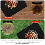 OFASIZEN 89.5 x 49.5 Inch Grill Mats for Outdoor Grill, Double-Sided Fireproof Deck and Patio Protector Mat OFASIZEN