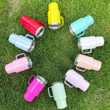 FunTrans 3oz Mini Tumbler Shot Glass with Straw and Lid, 10 Pack Stainless Steel Sublimation Shot Glasses with Handle for Wedding Party Whiskey Cocktail Bar FunTrans