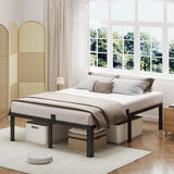 NKZ 18 Inch Metal Platform Bed Frame, King Size Bed Frame with Round Corner Legs, 3,500 lbs Heavy Duty Steel Slats Support, No Box Spring Needed, Easy Assembly, Noise Free NKZ