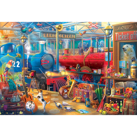 RoseArt - Kodak Collector - Train Station - 2000 Piece Jigsaw Puzzle for Adults RoseArt