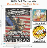 5D Diamond Art Painting by Number Kits 4th of July Full Drill Patriotic Military Army America 16x20 Inch Round Drill Diamond Art Adults Crafts Cross Stitch Wall Decor WoodArtSupply