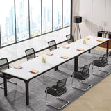 Tribesigns 78.74-Inch Conference Table Set,13FT Conference Room Table, Large Rectangle Meeting Seminar Tables Set,Long Business Tables (Chair not Included) (2, White+Black, 2 Pack) Tribesigns