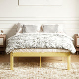 BOSRII Serenity Series Pine Grain King Size Bed Frame, Thickened and Reinforced Heavy Duty Steel Structure with 4500 LBS Support,14 Inches High No Box Spring Needed, Easy Assembly BOSRII