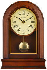 Bulova B7467 Hardwick Clock, Table top, Walnut Brown Bulova