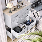 YITAHOME 8 Drawers Dresser - Fabric Storage Tower, Organizer Unit for Room, Living Room & Closets - Sturdy Steel Frame, Easy Pull Fabric Bins & YITAHOME